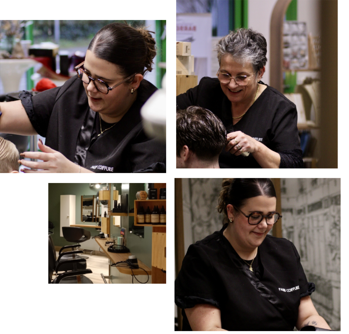 Détails de prestations réalisées au salon Pause Coiffure